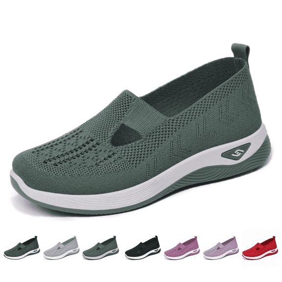 BERANMEY Lightweight Breathable Mesh Running Shoes Knit Comfortable Flexible Slip-On Sneakers for Women Stylish Casual Footwear for Tennis Walking & Running