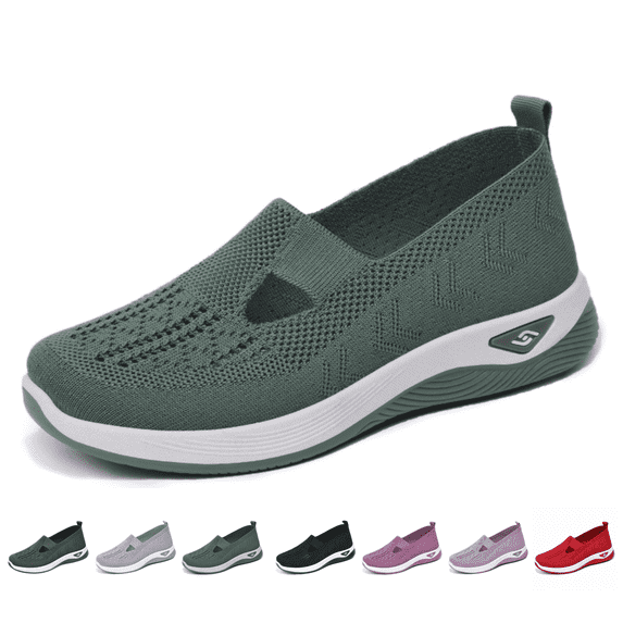 BERANMEY Lightweight Breathable Mesh Running Shoes Knit Comfortable Flexible Slip-On Sneakers for Women Stylish Casual Footwear for Tennis Walking & Running