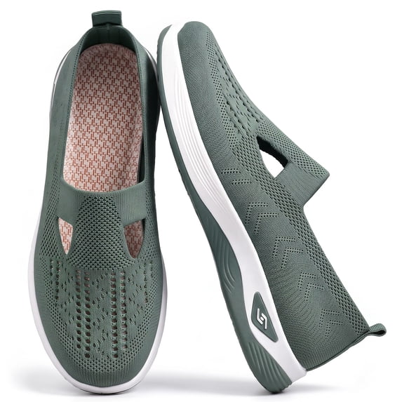 BERANMEY Lightweight Breathable Mesh Running Shoes Knit Comfortable Flexible Slip-On Sneakers for Women Stylish Casual Footwear for Tennis Walking & Running