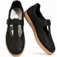thumbnail image 1 of BERANMEY Mary Jane Style Sneakers for Women with Velcro Strap Comfortable Casual Tennis Shoes Non Slip Flat Sole Slip On Fashion Retro Sneakers for Everyday Daily, 1 of 9