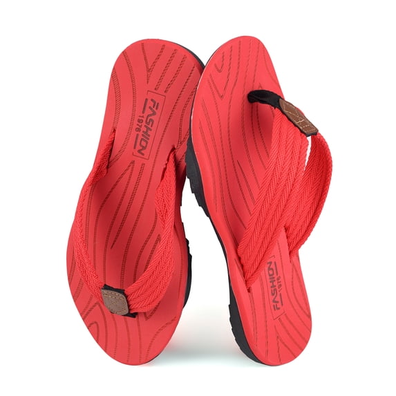 BERANMEY Men's Flip Flops with Arch Support Comfortable Thong Sandals for Men with Cushioned Footbed Wide Toe Box Non-Slip Design Perfect Summer Beach Shoes