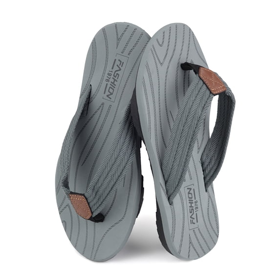BERANMEY Men's Flip Flops with Arch Support Comfortable Thong Sandals for Men with Cushioned Footbed Wide Toe Box Non-Slip Design Perfect Summer Beach Shoes