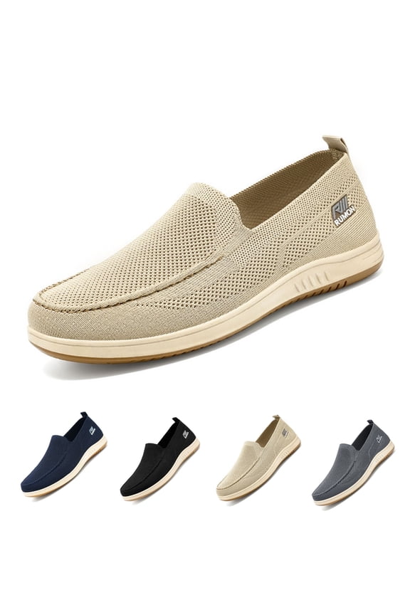 Mens Mesh Casual Sneakers Shoes Lightweight Slip on Walking Shoes Loafers for Men with Arch Support Comfort Wide Width Loafers