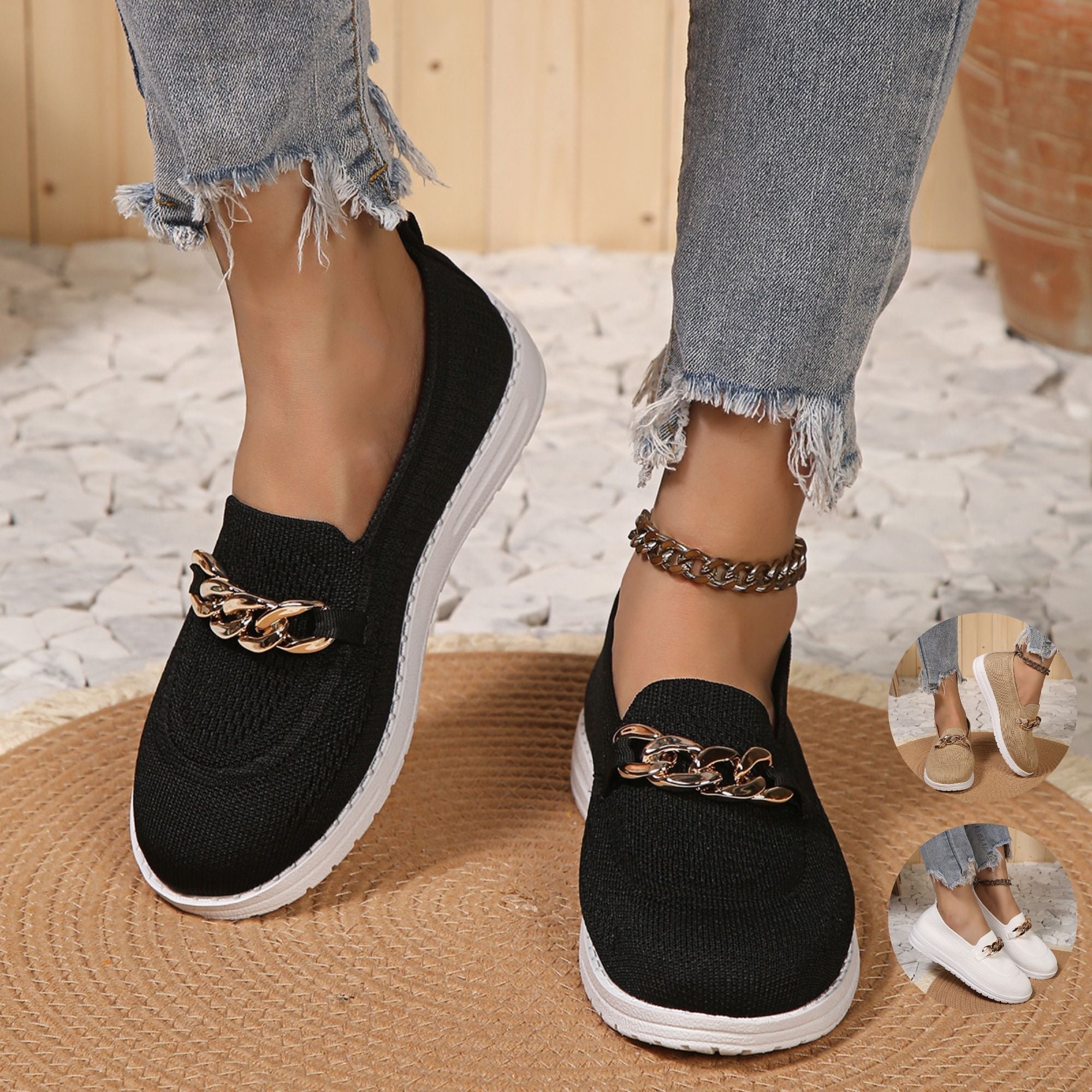 Women Casual Comfort Flat Shoes Sneakers Slip On Loafers Walking Breathable  Shoe