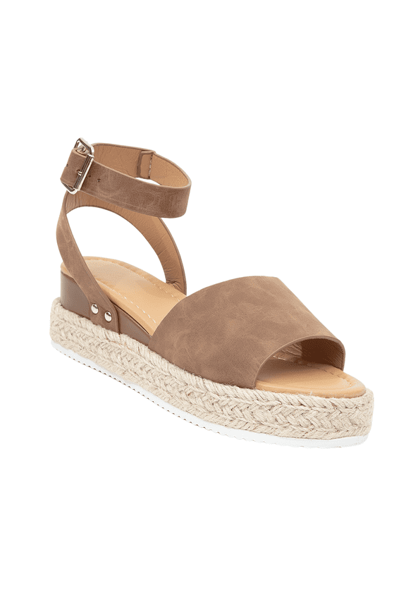 Open Toe Buckle Ankle Strap Espadrilles with Flatform Wedge Sandals For Women - Casual Platform Sandals Women Comfortable - Espadrilles Beach Sandals For Woman