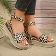 thumbnail image 1 of BERANMEY Open Toe Buckle Ankle Strap Espadrilles with Flatform Wedge Sandals For Women - Casual Platform Sandals Women Comfortable - Espadrilles Beach Sandals For Woman, 1 of 7