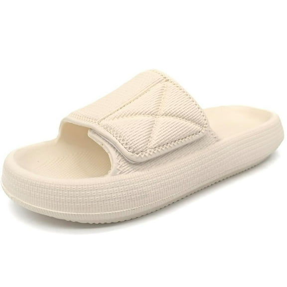 BERANMEY Pillow Sandals for Women & Men Adjustable Strap EVA Slippers Cloud Cushion Arch Support Diabetic Shoes for Shower Bathroom