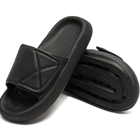 BERANMEY Pillow Sandals for Women & Men Adjustable Strap EVA Slippers Cloud Cushion Arch Support Diabetic Shoes for Shower Bathroom