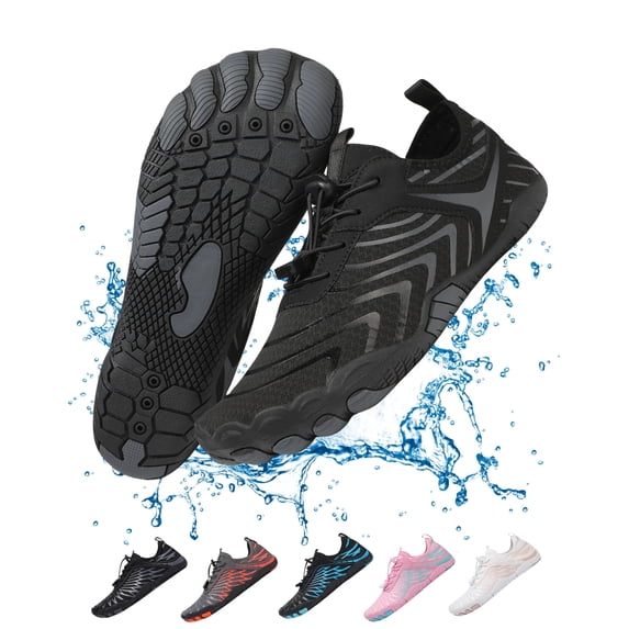 BERANMEY Pro Barefoot Shoes for Women & Men Wide Toe Box Hiking Water Shoes Non-Slip Breathable Barefoot Swim Surf Shoes for Beach Pool Aqua Running & Walking Fast Drainage & Waterproof Design