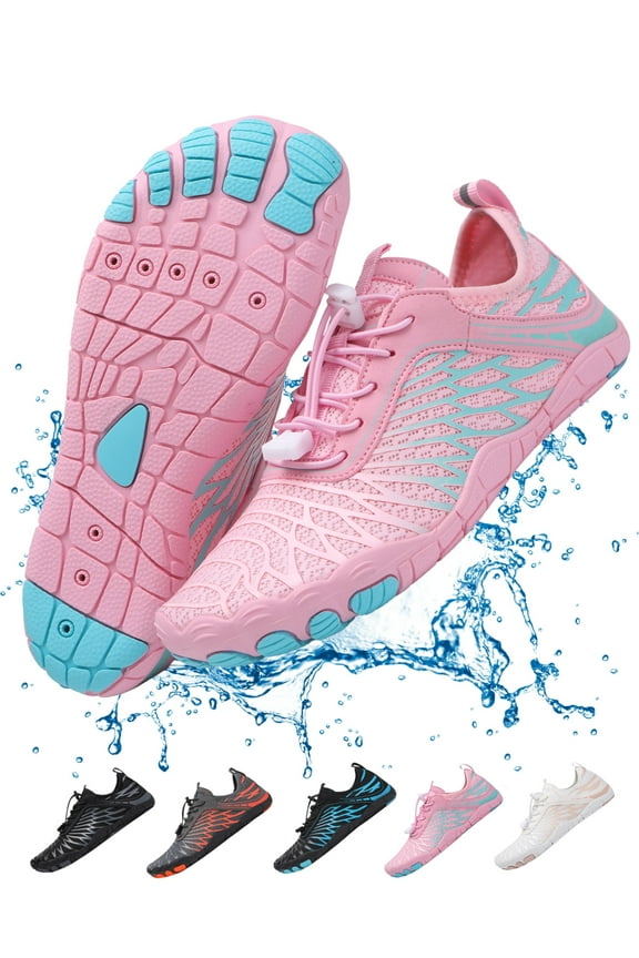 Pro Barefoot Shoes for Women & Men Wide Toe Box Hiking Water Shoes Non-Slip Breathable Barefoot Swim Surf Shoes for Beach Pool Aqua Running & Walking Fast Drainage & Waterproof Design