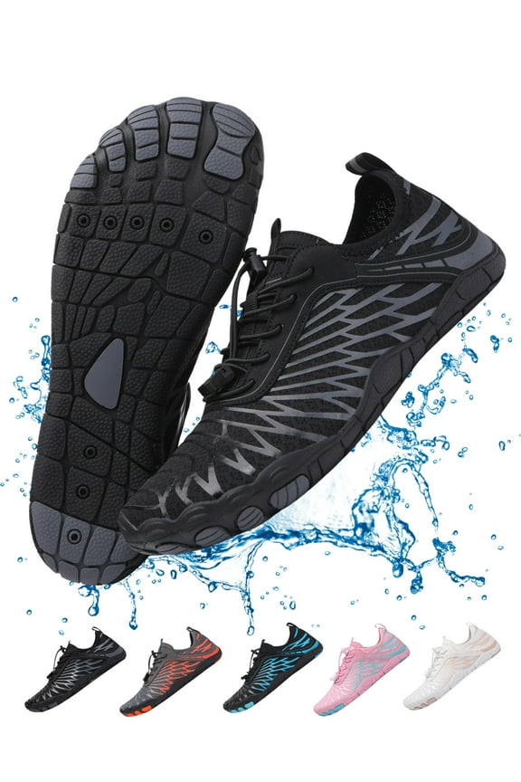 Pro Barefoot Shoes for Women & Men Wide Toe Box Hiking Water Shoes Non-Slip Breathable Barefoot Swim Surf Shoes for Beach Pool Aqua Running & Walking Fast Drainage & Waterproof Design