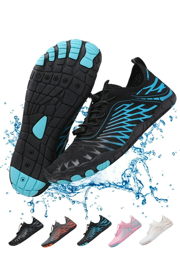 Pro Barefoot Shoes for Women & Men Wide Toe Box Hiking Water Shoes Non-Slip Breathable Barefoot Swim Surf Shoes for Beach Pool Aqua Running & Walking Fast Drainage & Waterproof Design