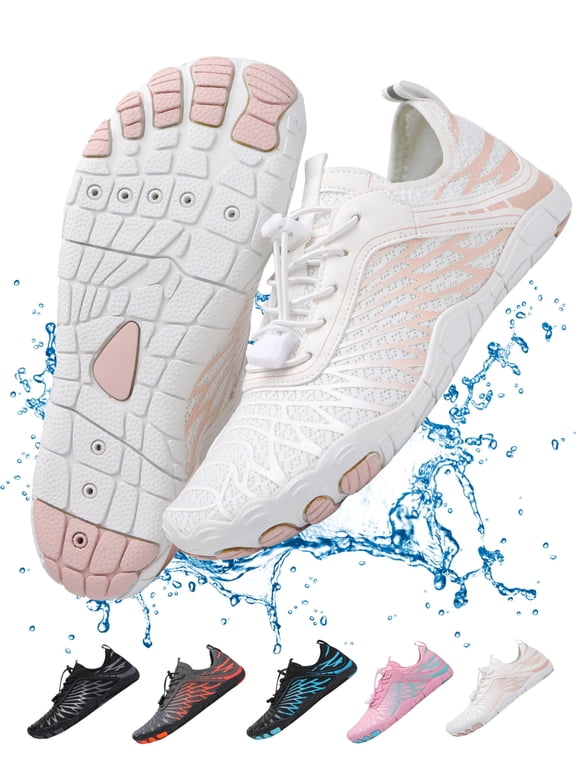 Pro Barefoot Shoes for Women & Men Wide Toe Box Hiking Water Shoes Non-Slip Breathable Barefoot Swim Surf Shoes for Beach Pool Aqua Running & Walking Fast Drainage & Waterproof Design