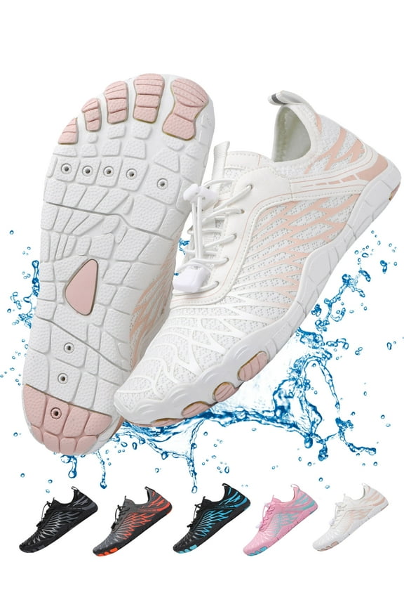 Pro Barefoot Shoes for Women & Men Wide Toe Box Hiking Water Shoes Non-Slip Breathable Barefoot Swim Surf Shoes for Beach Pool Aqua Running & Walking Fast Drainage & Waterproof Design