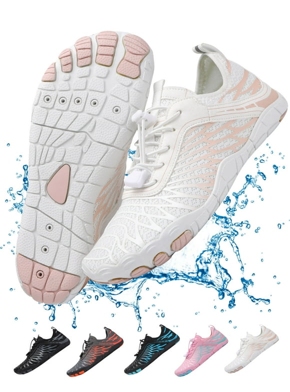 Pro Barefoot Shoes for Women & Men Wide Toe Box Hiking Water Shoes Non-Slip Breathable Barefoot Swim Surf Shoes for Beach Pool Aqua Running & Walking Fast Drainage & Waterproof Design