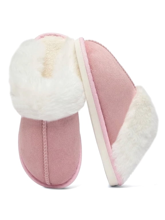 Slippers for Women Memory Foam Fuzzy House Slippers Bedroom Non-slip Warm Fluffy Plush Womens Slippers Unisex Slip on Anti-Skid Sole Slides