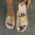 thumbnail image 1 of BERANMEY Snake Round Open Toe Slip On Slides Women's Flat Sandals Comfortable Slip On Slide Sandals, 1 of 5