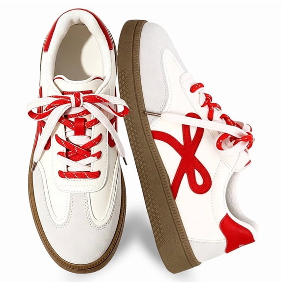 BERANMEY Sneakers for Women 2026 Breathable Womens Shoes Casuals Shoes with Bow-Knot Womens Sneakers Lightweight Walking Shoes Non-Slip Lace Up