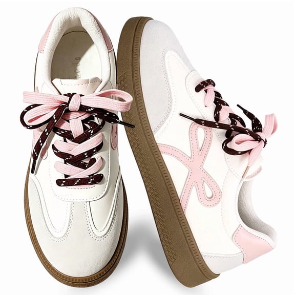 BERANMEY Sneakers for Women 2026 Breathable Womens Shoes Casuals Shoes with Bow-Knot Womens Sneakers Lightweight Walking Shoes Non-Slip Lace Up