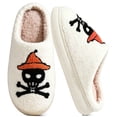 thumbnail image 1 of BERANMEY Halloween Slippers for Women Perfect Soft Plush Comfy Warm Slip-On Cute Womens Slippers Indoor Fluffy House Slippers for Women and Men Non-slip Fuzzy Flat Slides, 1 of 9
