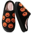thumbnail image 1 of BERANMEY Halloween Slippers for Women Perfect Soft Plush Comfy Warm Slip-On Cute Womens Slippers Indoor Fluffy House Slippers for Women and Men Non-slip Fuzzy Flat Slides, 1 of 10