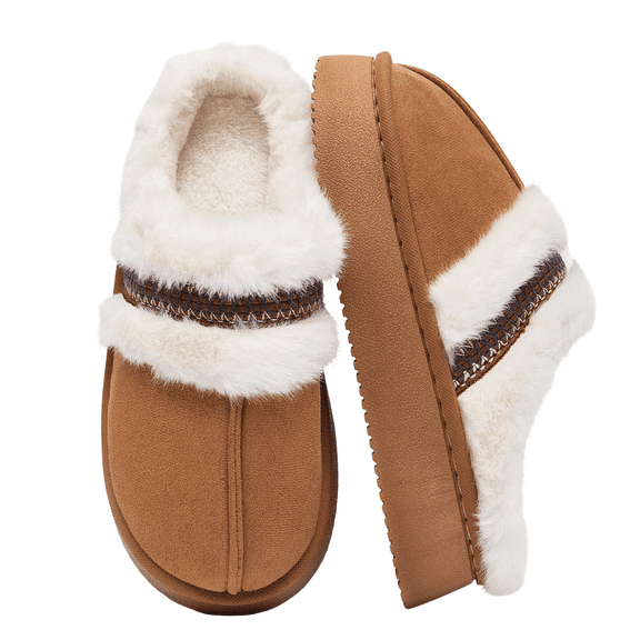 BERANMEY Thick-Soled Fuzzy Slippers for Women & Men - Cozy Platform House Shoes with Anti-Slip Sole, Warm Plush Lined Indoor Outdoor Short Ankle Slippers