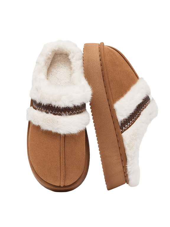 Thick-Soled Fuzzy Slippers for Women & Men - Cozy Platform House Shoes with Anti-Slip Sole, Warm Plush Lined Indoor Outdoor Short Ankle Slippers