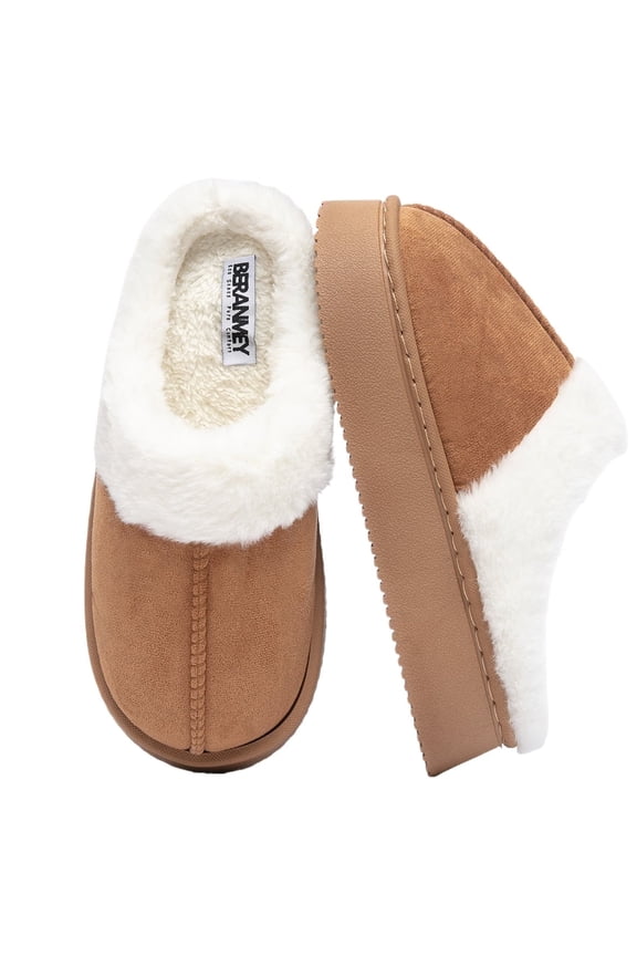 Thick-Soled Fuzzy Slippers for Women & Men - Cozy Platform House Shoes with Anti-Slip Sole, Warm Plush Lined Indoor Outdoor Short Ankle Slippers