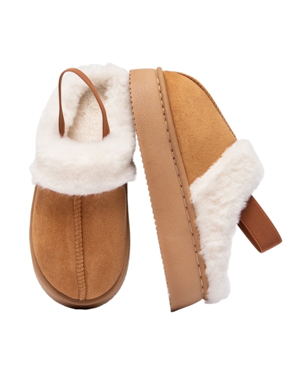 Thick-Soled Fuzzy Slippers for Women & Men - Cozy Platform House Shoes with Anti-Slip Sole, Warm Plush Lined Indoor Outdoor Short Ankle Slippers