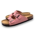 thumbnail image 1 of BERANMEY Unisex Cork Footbed Sandal for Womens Flat Slide Sandals Cork Footbed 2 Straps Adjustable Buckle Slip on Sandals with Comfort Arch Support for Slippers, 1 of 7