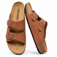 thumbnail image 1 of BERANMEY Unisex Sandals for Women & Men Summer Beach Cork Footbed Slide Sandals with Adjustable Buckle Slip-On Arch Support Shoes for Vacation/Resort/Indoor Outdoor Slippers, 1 of 8