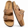 thumbnail image 1 of BERANMEY Unisex Sandals for Women & Men Summer Beach Cork Footbed Slide Sandals with Adjustable Buckle Slip-On Arch Support Shoes for Vacation/Resort/Indoor Outdoor Slippers, 1 of 8