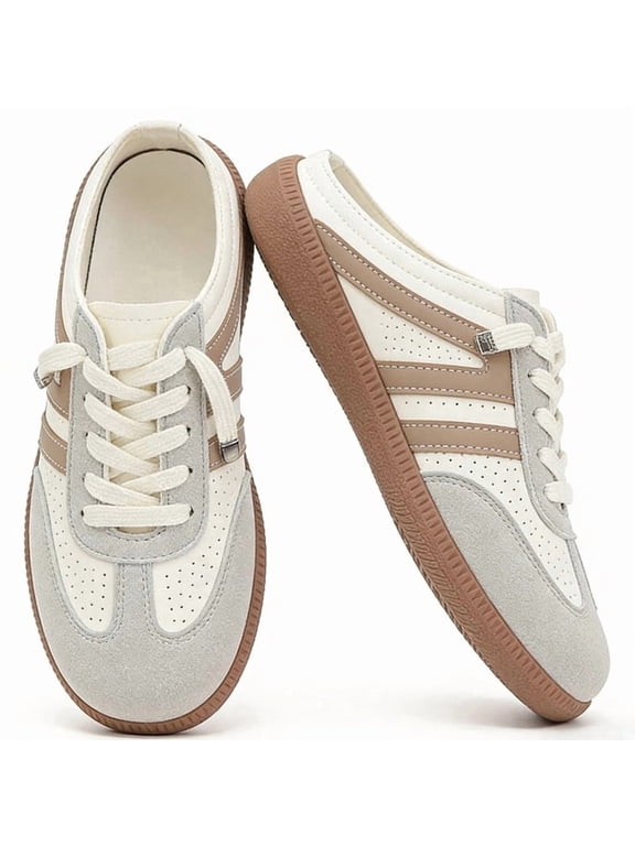 Women's Casual Slip-On Sneakers Comfortable Mules with Cushioned Sole for Daily Wear Stylish Retro Casual Shoes for Women