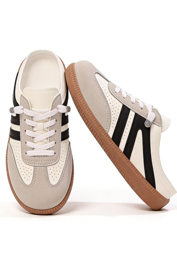 Women's Casual Slip-On Sneakers Comfortable Mules with Cushioned Sole for Daily Wear Stylish Retro Casual Shoes for Women