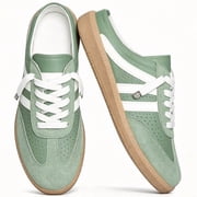 Women's Casual Slip-On Sneakers Comfortable Mules with Cushioned Sole for Daily Wear Stylish Retro Casual Shoes for Wome
