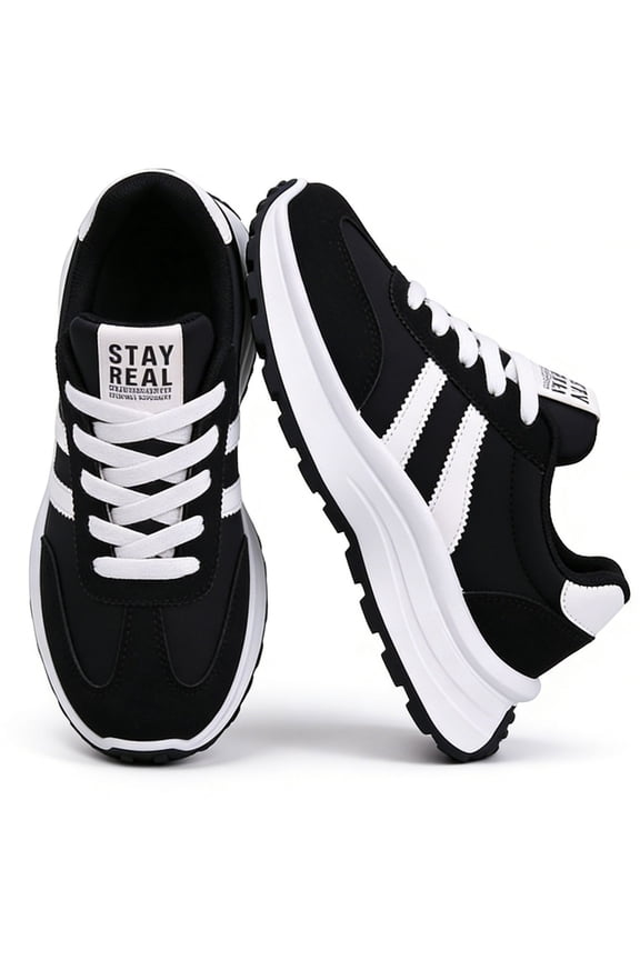 Women's Chunky Platform Fashion Sneakers Retro Walking Sneakers for Womens with Cushioned Sole Lightweight Casual Sneakers for Daily Travel