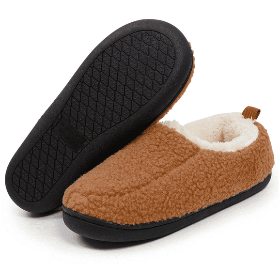 BERANMEY Women's Comfy Soft Curly Full Slippers Memory Foam Lightweight House Slippers For Women and Men Cozy Warm House Shoes with Polar Fleece Lining