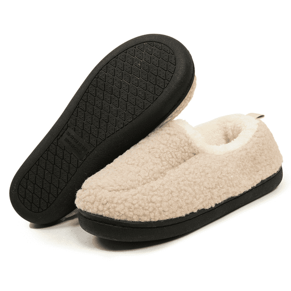 BERANMEY Women's Comfy Soft Curly Full Slippers Memory Foam Lightweight House Slippers For Women and Men Cozy Warm House Shoes with Polar Fleece Lining