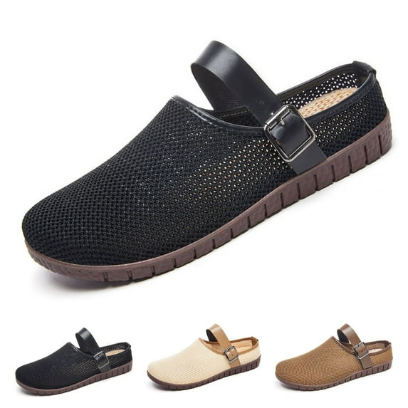 BERANMEY Women’s Flatform Mesh Clogs & Mules Comfort Ajustable Buckle Slip-on Arch Support Mules For Women with Cushioned Cork-Footbed Nurse Shoes Work Shoes