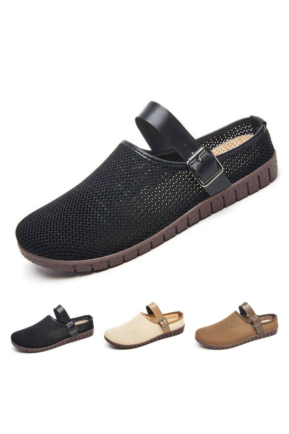 Women’s Flatform Mesh Clogs & Mules Comfort Ajustable Buckle Slip-on Arch Support Mules For Women with Cushioned Cork-Footbed Nurse Shoes Work Shoes