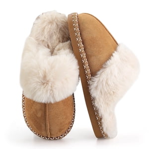 BERANMEY Women's Fuzzy Memory Foam Slippers