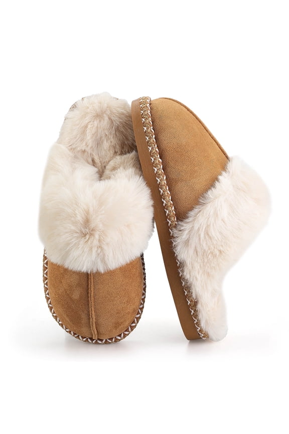 Women's Fuzzy Memory Foam Slippers Ultra Plush Warmth Memory-Foam Support & Stylish Cozy Design Non-Slip Rubber Sole Indoor & Outdoor House Slippers for Women Perfect Christmas Gift