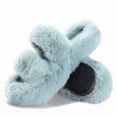 thumbnail image 1 of BERANMEY Women's Fuzzy Slippers with Memory Foam Open-Toe House Shoes for Women Non-Slip Indoor Outdoor Soft & Comfy Plush Slippers, 1 of 8