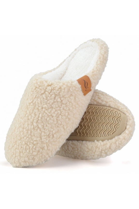 Women's House Slippers with Memory Foam, Soft Fuzzy Slippers for Womens Non-Slip Indoor Outdoor Slip-On, Cozy Lightweight Warm Bedroom Shoes for Women