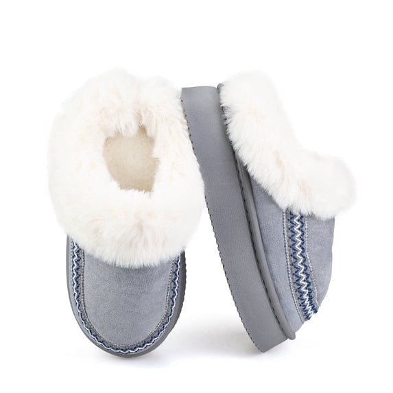 BERANMEY Women's House Slippers with Hard Sole & Memory Foam Unisex Fuzzy Lined Non-Slip Slippers for Womens Mens Indoor Outdoor Comfort Shoes