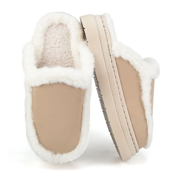 BERANMEY Women's House Slippers with Hard Sole & Memory Foam Unisex Fuzzy Lined Non-Slip Slippers for Womens Mens Indoor Outdoor Comfort Shoes