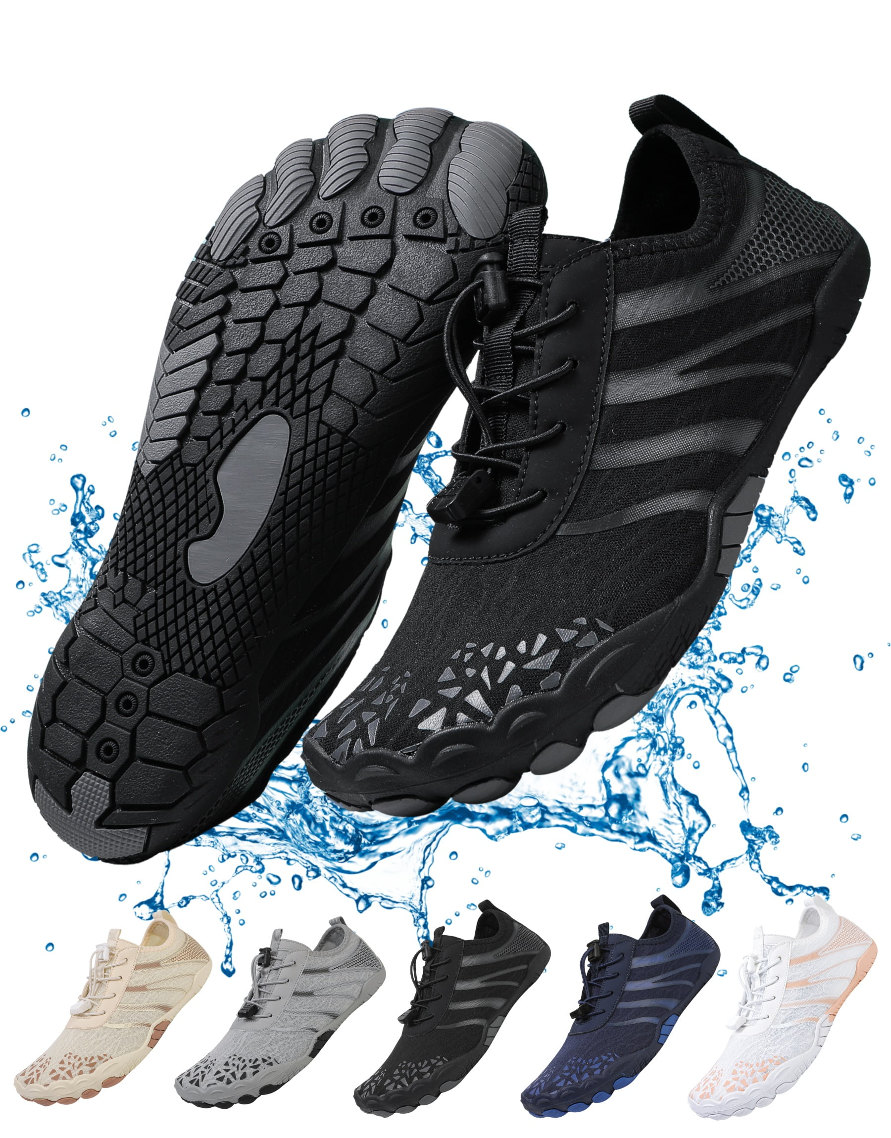 BERANMEY Women's Lightweight Sport Barefoot Shoes Non-slip Breathable Footwear Water Shoes for Womens & Mens Athletic Hike Wide Toe Box Shoes Outdoor Swim Beach