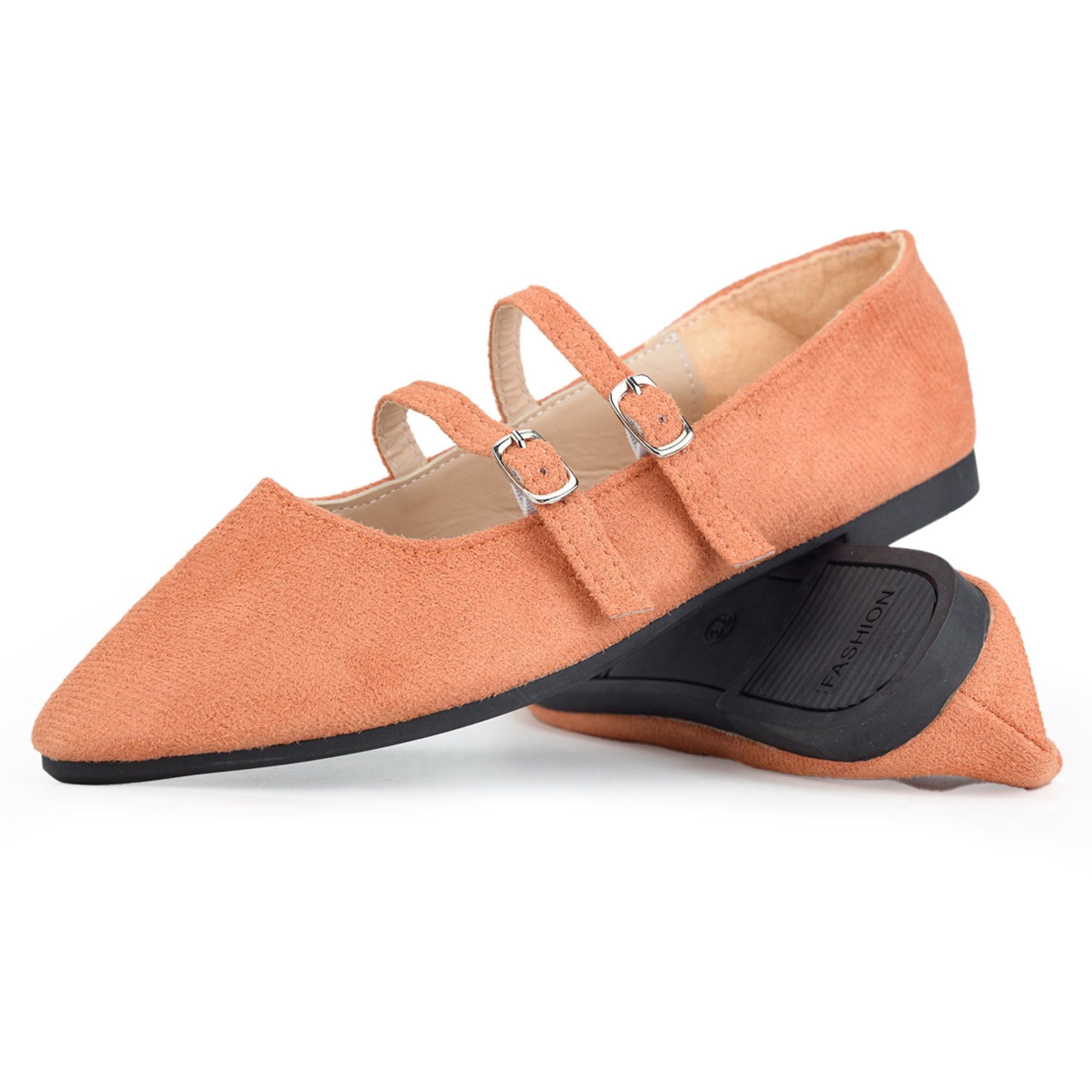 BERANMEY Women’s Mary Jane Ballet Flats Full-Back Slip-On with Double ...