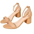 thumbnail image 1 of BERANMEY Women's Open Toe Ankle Strap Sandals Chunky Block Heels Casual Sandals for Women One-strap Womens Sandals Party Dress Wedding Shoes, 1 of 5