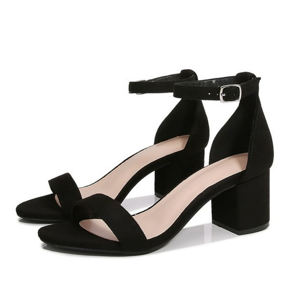 BERANMEY Women's Open Toe Ankle Strap Sandals Chunky Block Heels Casual Sandals for Women One-strap Womens Sandals Party Dress Wedding Shoes